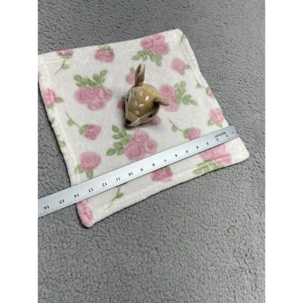 HB Hudson Baby Lovey Security Blanket Rose Deer White Pink Green Doe‎ Soft Girl